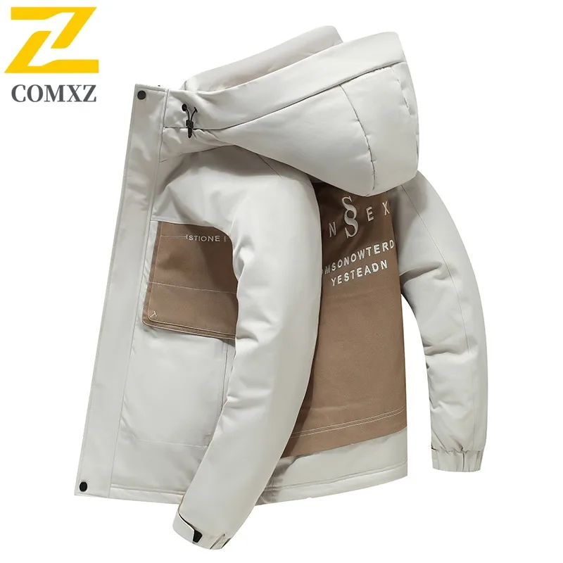 

COMXZ 2025 Down Jacket Winter High Quality 90 White Duck Down Short Coat Men 8826