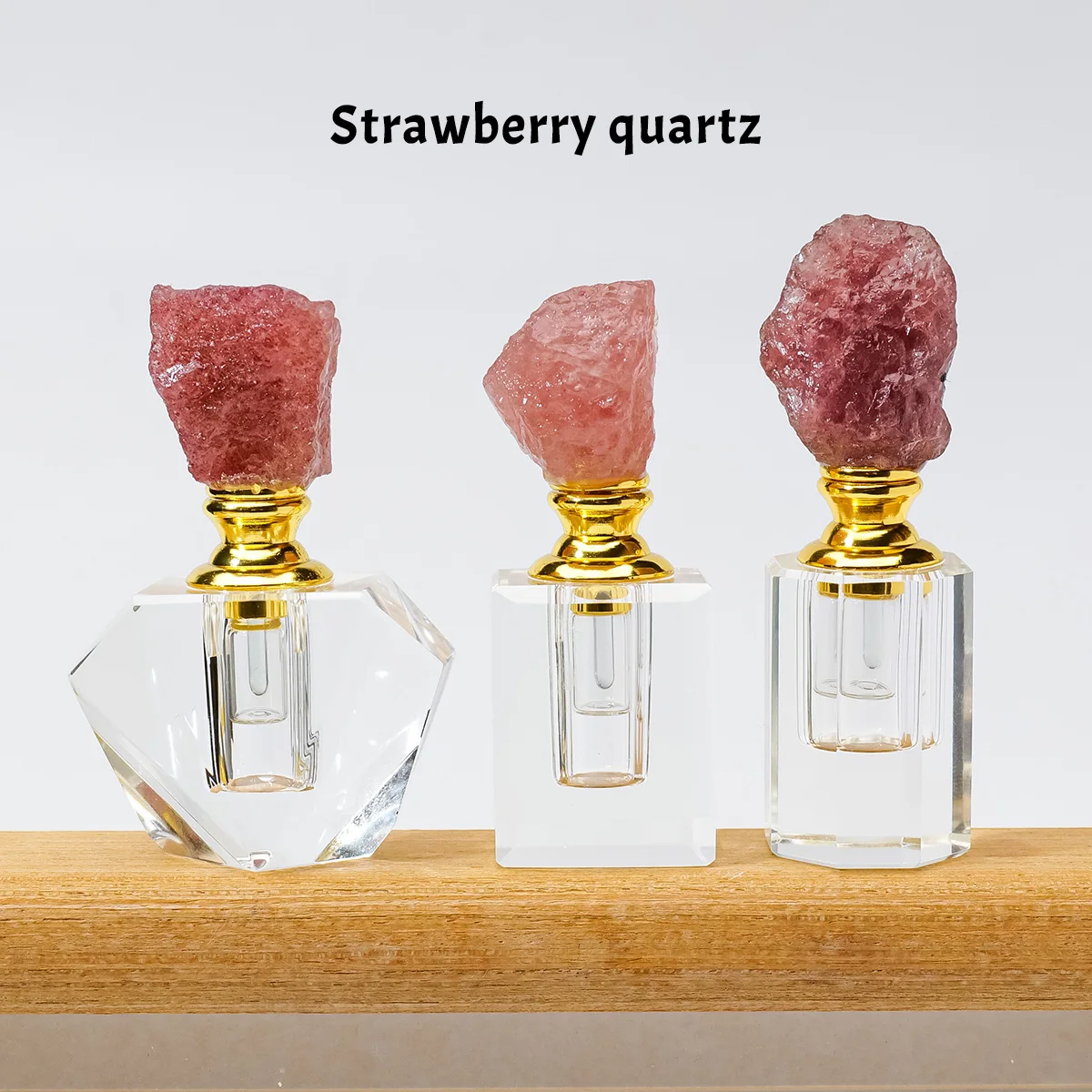1PC Natural Amethyst Crystal Cluster Healing Stone Essential Oil Bottle Empty Refillable Perfume Dropper for Aromatherapy view 5