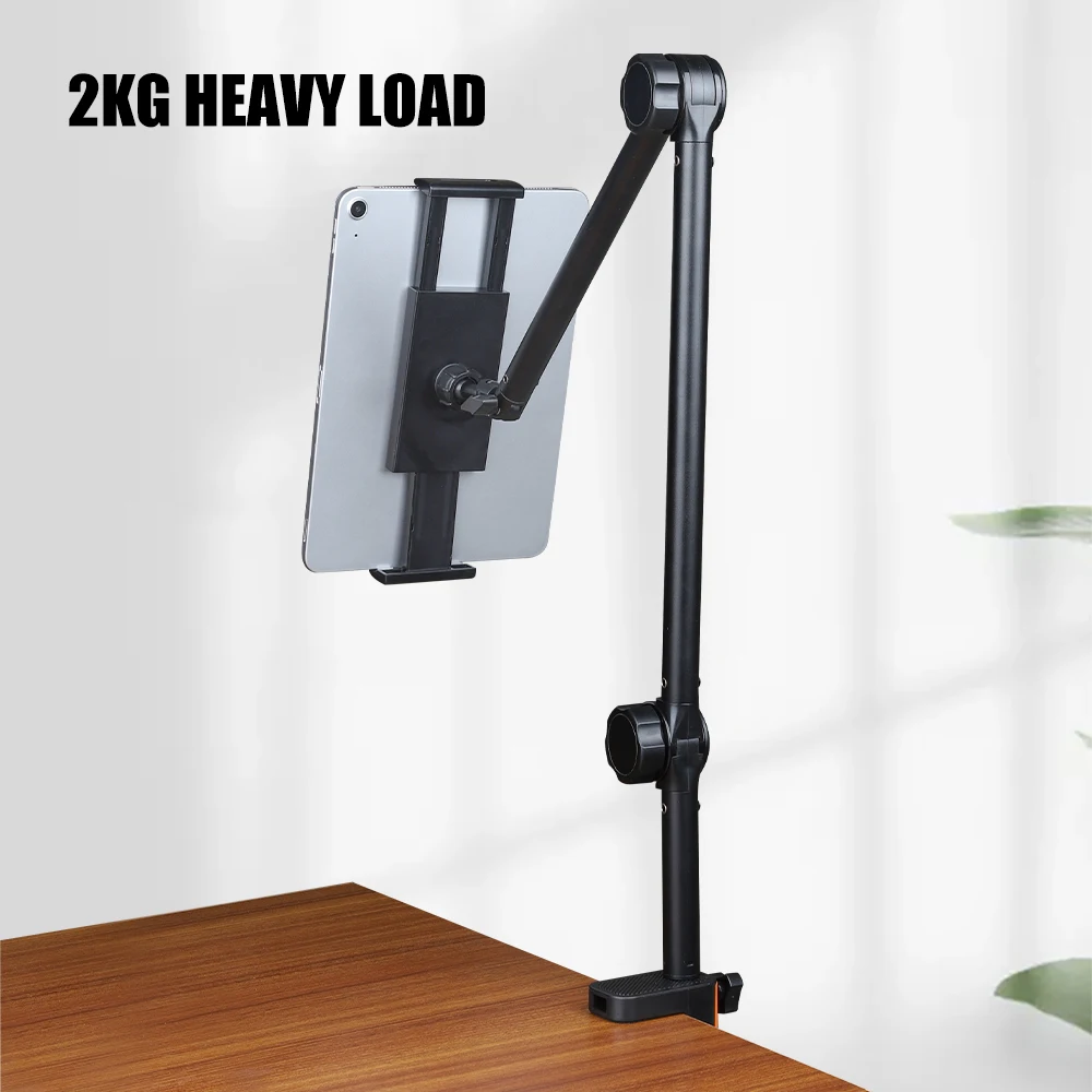 Tablet Long Arm Stand for iPad Tablet Bracket 360° Rotating Desk Side Phone Mount for 4~12.9 inch Phone Tablet