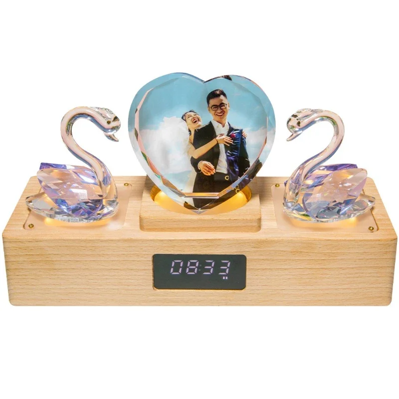 

Crystal album wedding gift souvenir crystal music box clock desktop table creative feng shui ornament