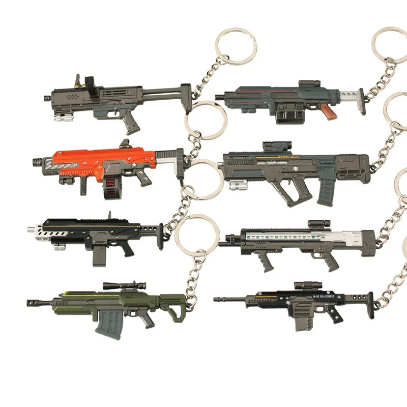 Anime Gun Model Keychains Game Colt 357 PKM M16A4 G36c MK47 M500 81-1 P320-M17 M92A1 M16A4 Boys Weapon Keychain Fans Gifts