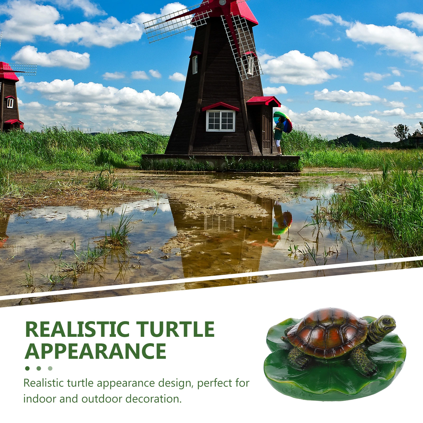 

1Pcs Floating Pond Decor Simulation Turtle Design Resin Craft Floating Turtle Ornament Water Pool Decoration Tortoise Statue