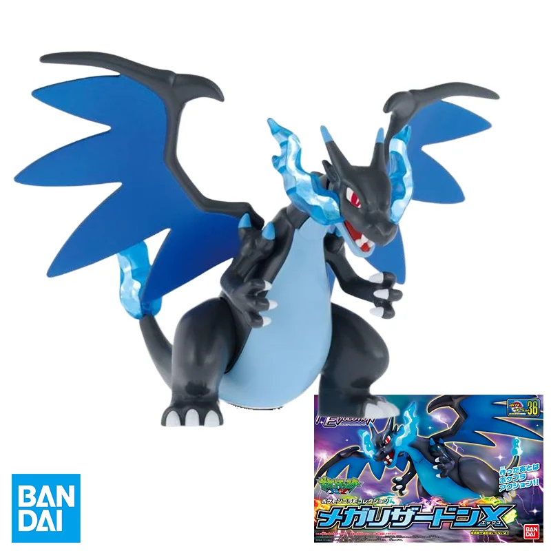 

Bandai Original Pokemon Mega Charizard X​​ Anime Action Figure Assembly Model Toys Collectible Model Ornaments Gift for Children