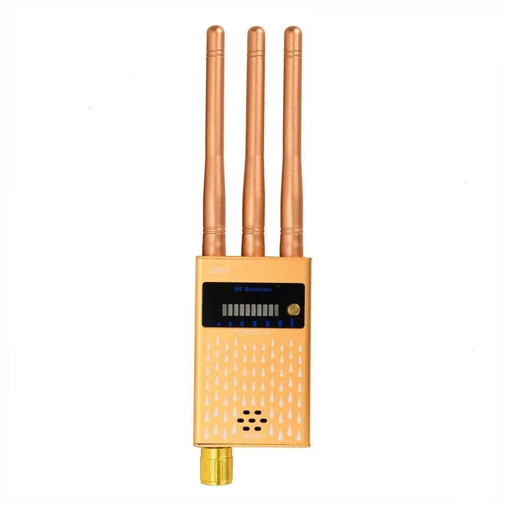 Detector de señal RF de tres antenas, inalámbrico, GSM Audio Bug Detect GPS Lens Finder 2/3G 4G Mobile Phone Camera Scanner 1MHz-8000MHz