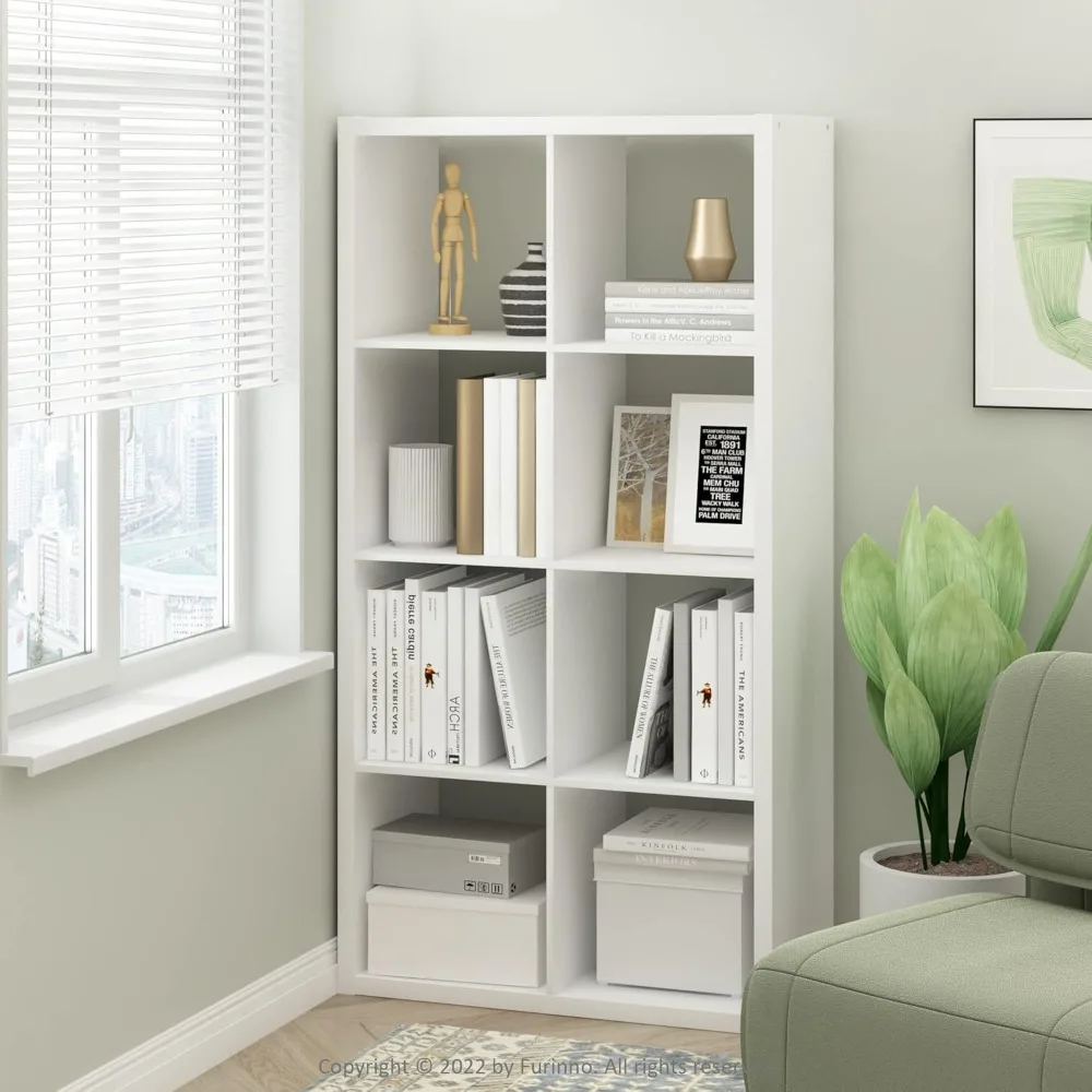 

NEW Cubicle Open Back Decorative Cube Storage Organizer, 8-Cube, White