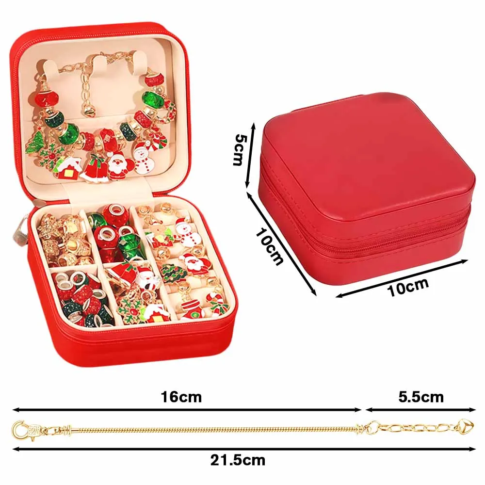 クリスマスおもちゃセット - DIYビーズクラフトキット キラキラジュエリークラフト材料 収納ボックス付き 誕生日/ホリデーギフトに最適