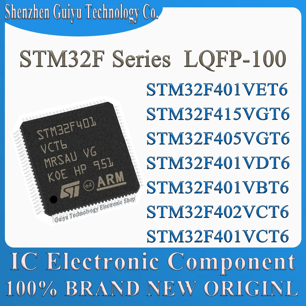 STM32F401VCT6 STM32F402VCT6 STM32F401VBT6 STM32F401VDT6 STM32F405VGT6 STM32F415VGT6 STM32F401VET6 STM32F LQFP-100  IC MCU Chip