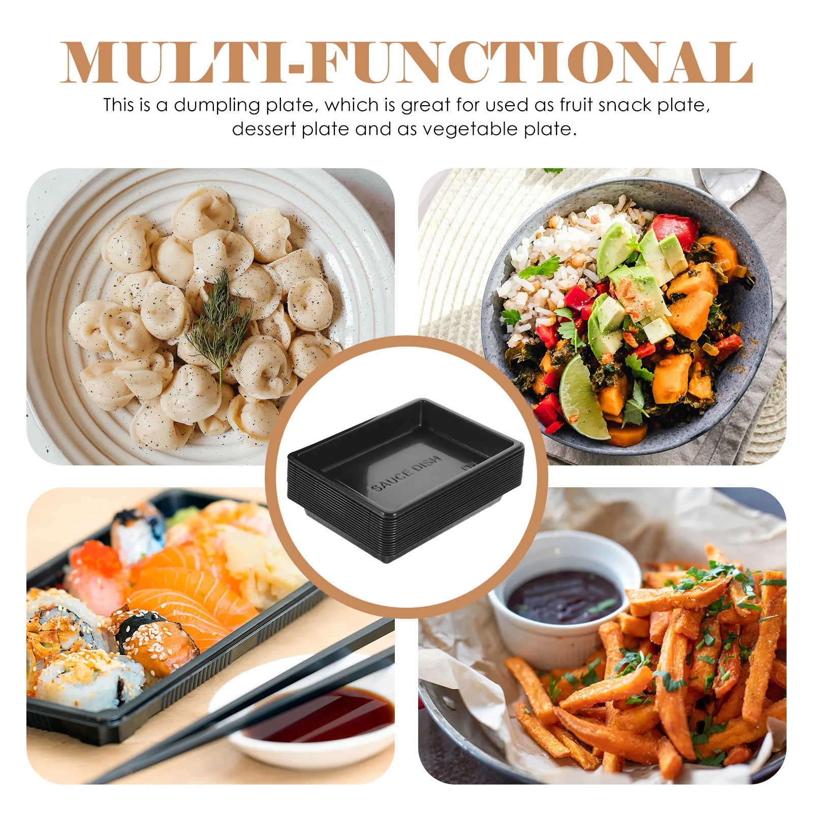 

100 Pcs Disposable Plastic Sauce Bowls Seasoning Dishes Mustard Soy Vinegar Plates For Sushi BBQ Catering Parties Weddings
