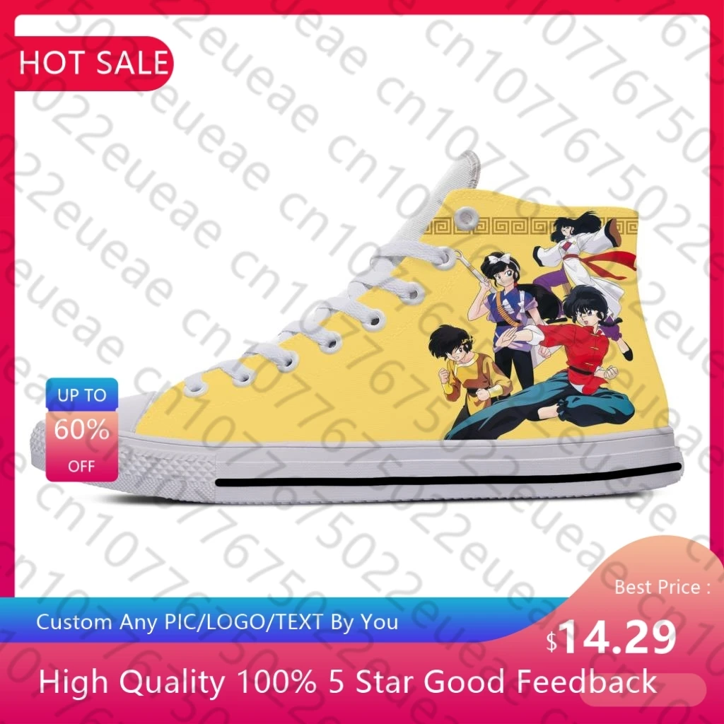 Anime Manga Cartoon Comic Ranma 1/2 lustige Mode lässige Stoff Schuhe High Top leichte atmungsaktive 3D-Druck Männer Frauen Turnschuhe