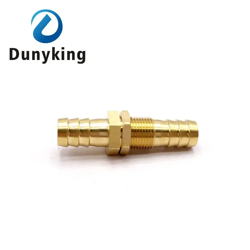 Pipe  6 8 10 12 14 16mm Hose Barb Bulkhead Brass Barbed Tube Pipe Fitting Coupler Connector Adapter For Fuel Gas Water Copper