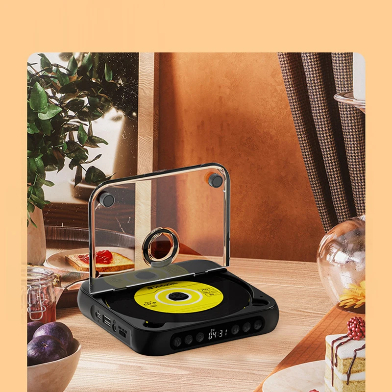 CD Player Portable BT Music Player CD Runner Dustproof Cover 6 Modes A-B Repeat Timer   Remote Control External Playback Battery