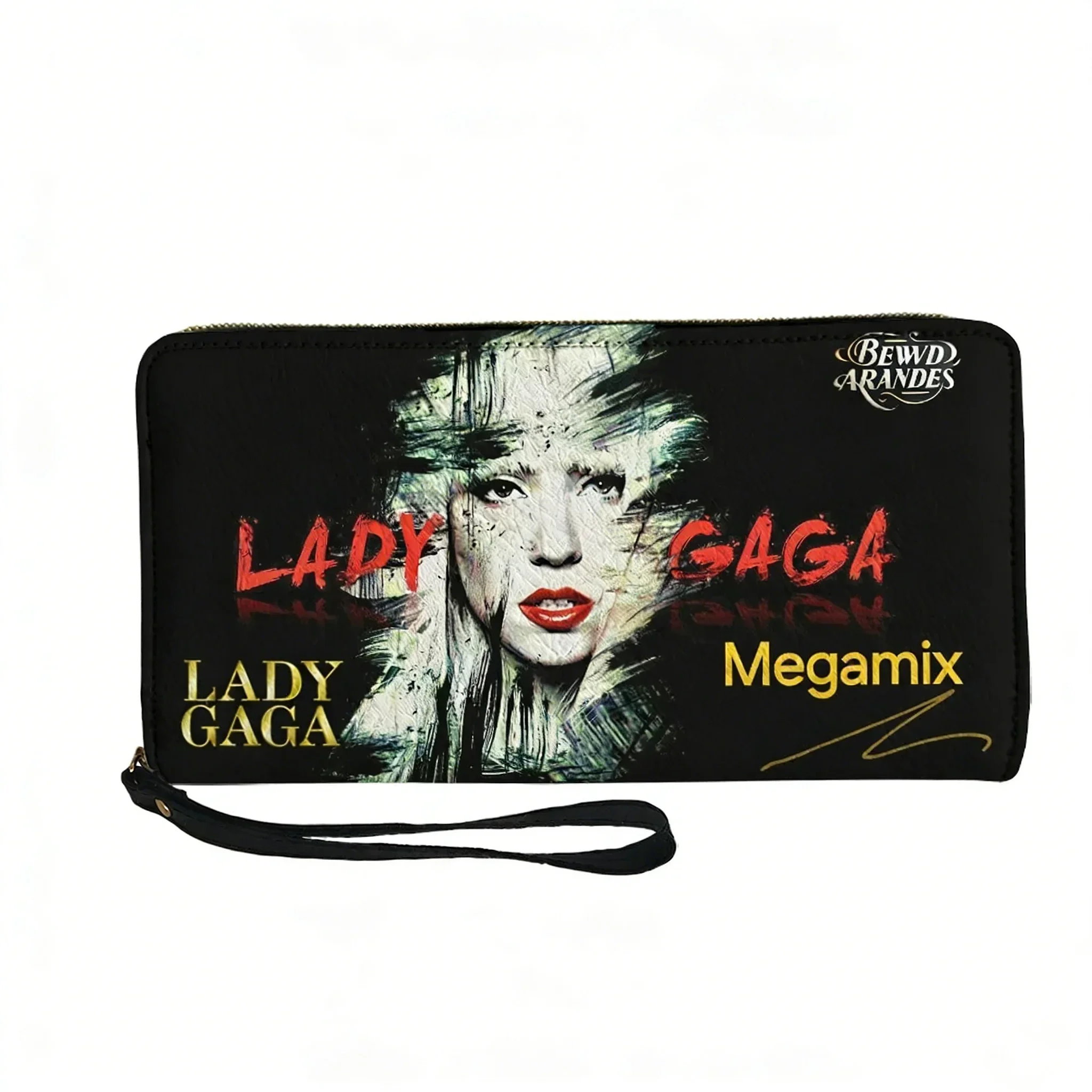 Кошелек Lady Gaga Pop Singer на заказ для мужчин, женщин и подростков, длинный кошелек на молнии с двойным принтом, портативный кошелек, подарочная сумка.