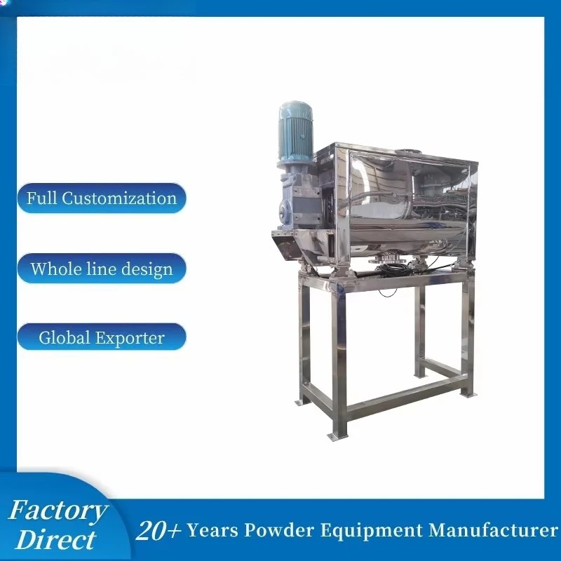 Industrial Stainless Steel Horizontal Ribbon Blender Mixer for Vitamin Powder Mixing Processing