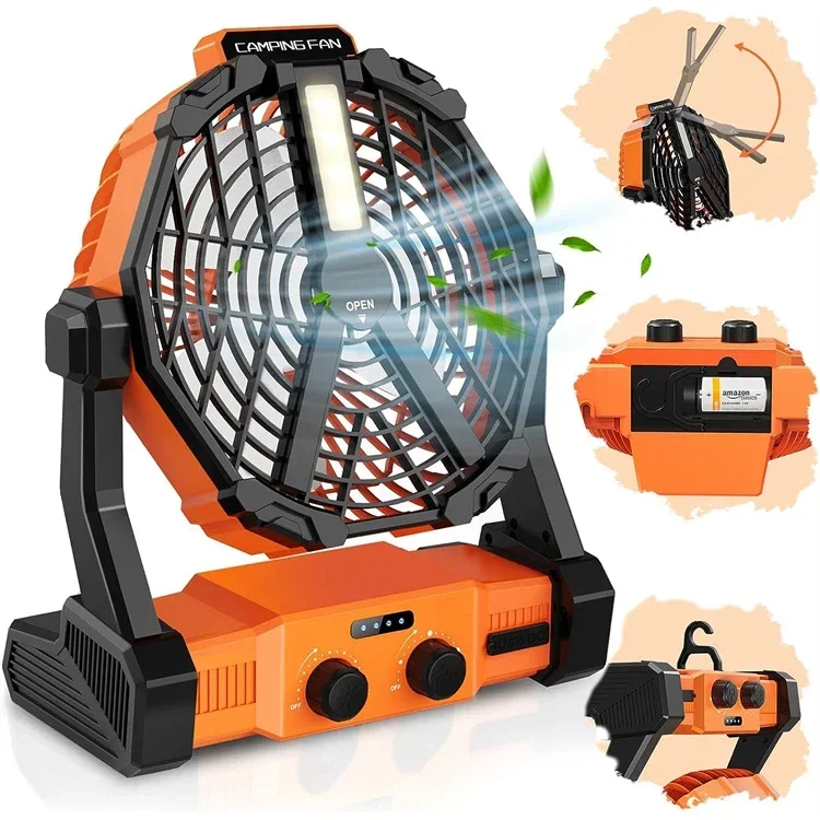 Camping Fan with Led Lantern 8000Mah Chargeable Y-Shaped High-Brightness Led Lamps Outdoor Tent Fan