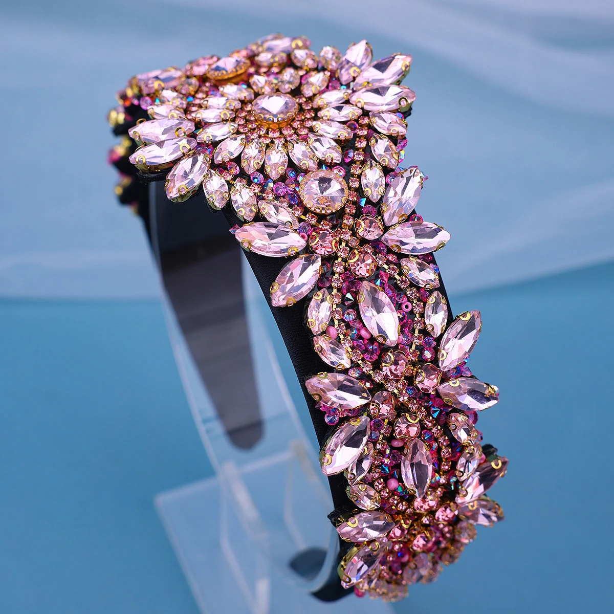 Fashion Baroque Retro Court Headband Luxury High Rhinestone Crystal Hair Band, Korean Style Face Wash Hair Accessories image 5