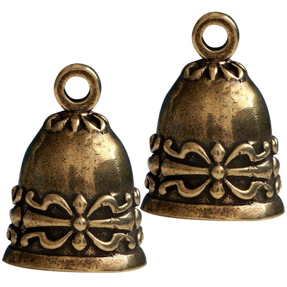 

2Pcs Retro Wind Chime Pendant Charm Copper DIY Decoration for Keyring Bag Car Hanging Ornament Bell Pendant Charm