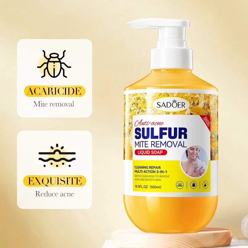 500ml Deep Cleansing Sulfur Mite Removal Body Wash Oil Control Shower Gel Bath and Body Works Body Cleansers