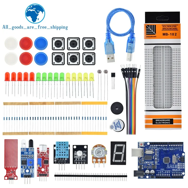 kit-basico-tzt-para-arduino-unor3-conjunto-r3-diy-placa-tztuno-r3-protoboard-caixa-de-varejo