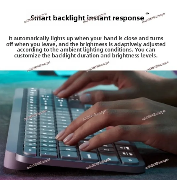 مجموعة MX Keys S - لوحة مفاتيح وماوس لاسلكية مع مسند راحة راحة اليد، إضاءة قابلة للتخصيص، تمرير سريع