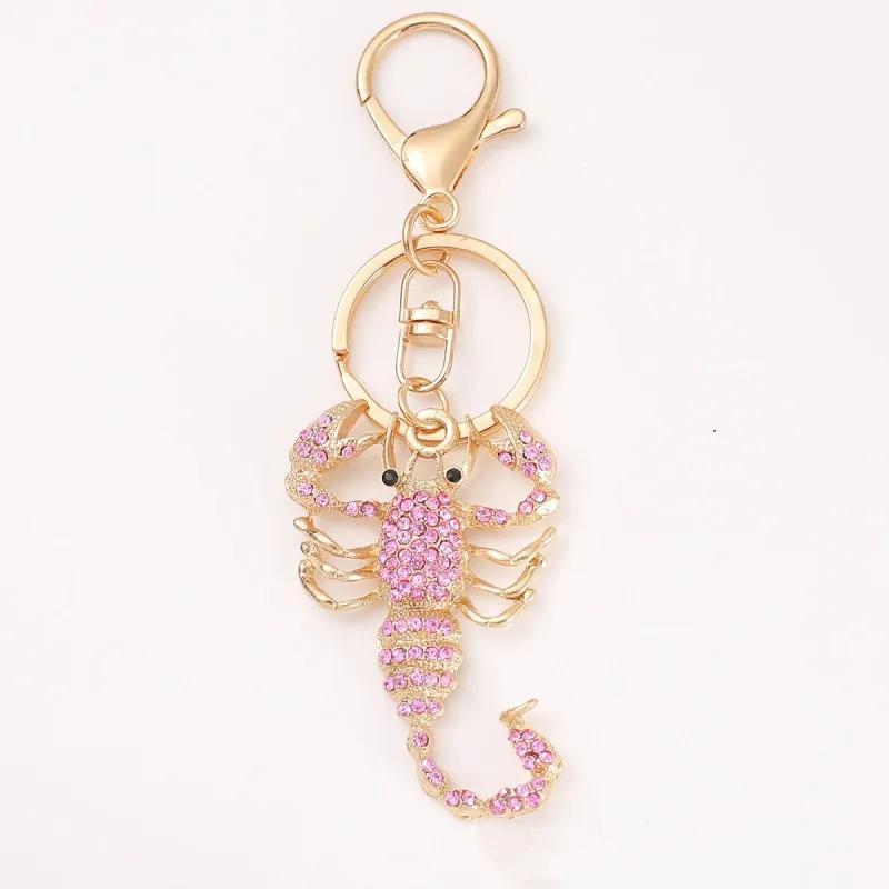 

Crayfish crystal keychain small pendant creative metal rhinestone backpack accessories small gifts