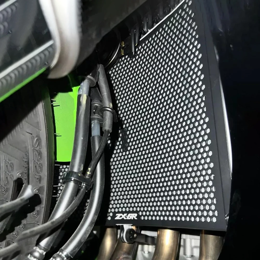 Radiator Guard For Kawasaki ZX6R ZX-6R ZX 6R ZX636 Radiator Grille Guard Cover Protector 2007 2008 2009 2010 2011 2012 view 2