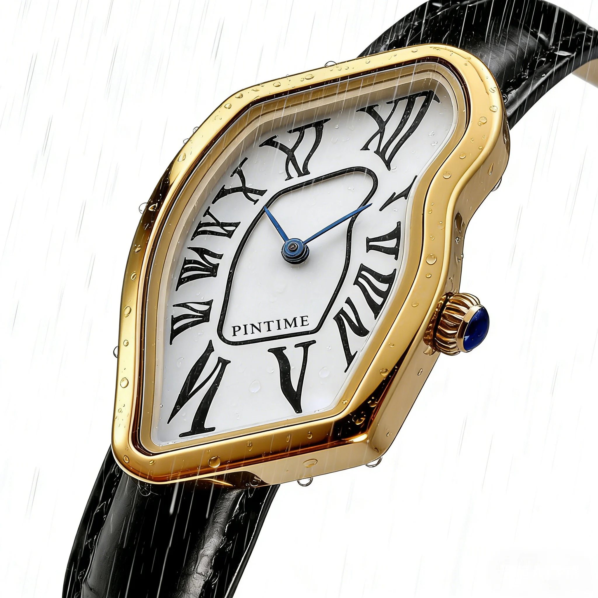 Medieval Retr Watches Alien Watches Melt And Twist Y2k Ladies Men Leather Strap Advanced Quartz Watch Irregular Case Leather