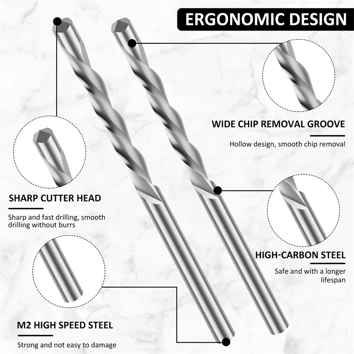 

A002 50 шт. Биты для гипсокартона, режущие биты со спиральным наконечником пилы 1/8 дюйма, биты для резки гипсокартона из высокоскоростной стали M2, направляющие биты для гипсокартона