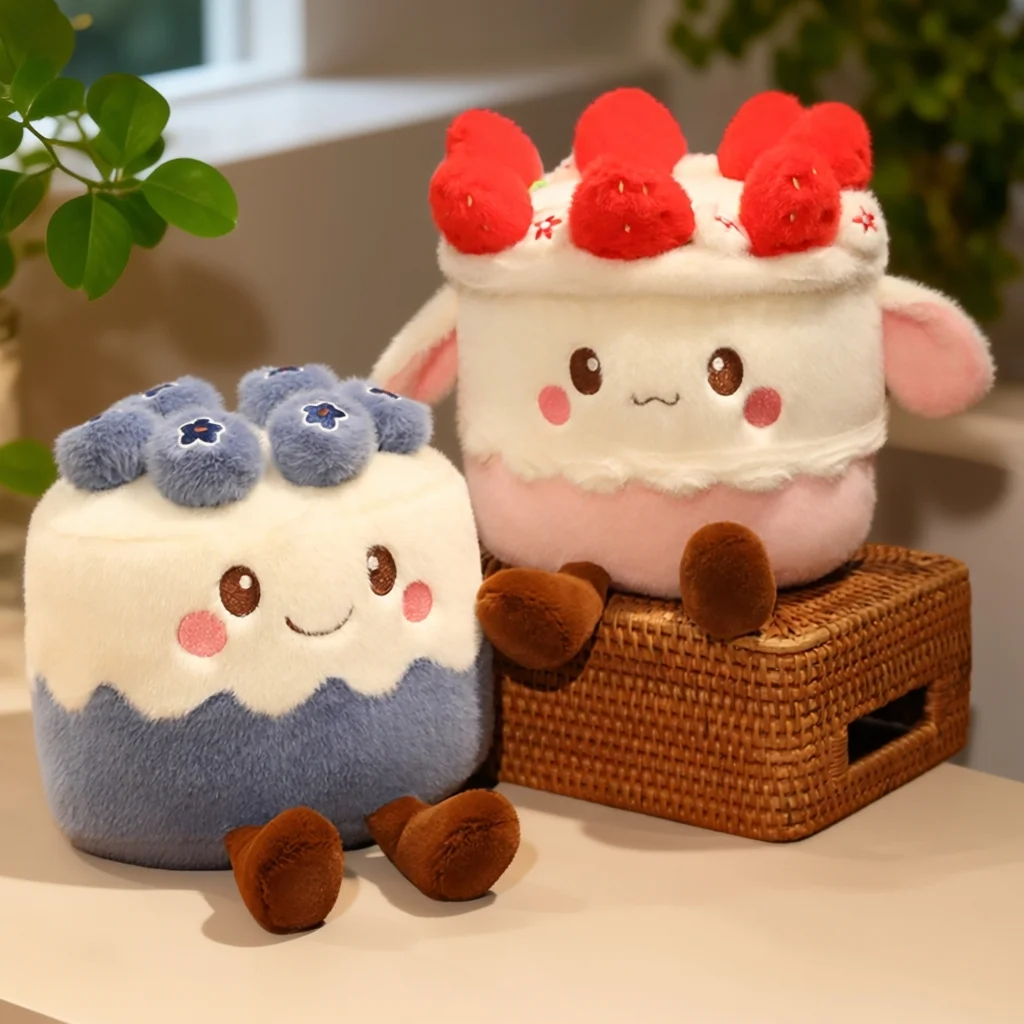 Cute Cake Plush Toy Strawberry,Blueberry,Mango Dessert Stuffed Animal Soft Kawaii Pillow Doll for Kids,Cute Huggable Gift view 4