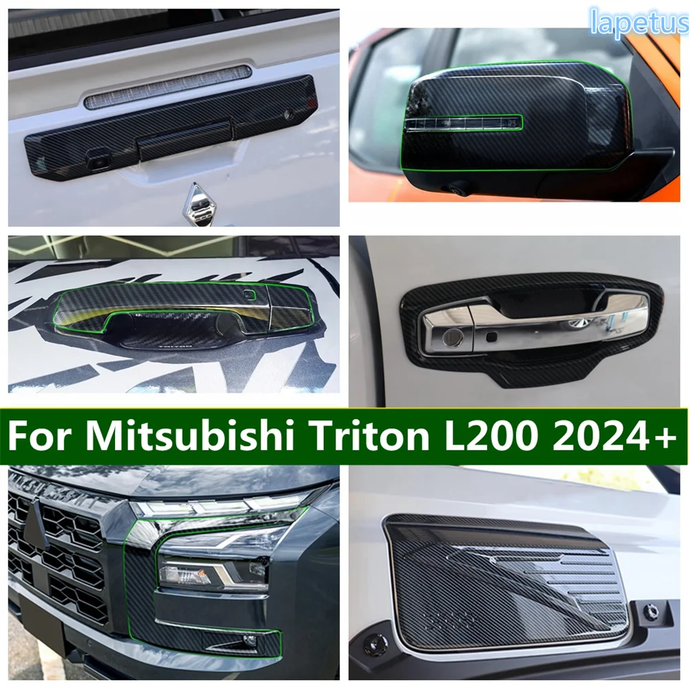 

Oil Gas Tank Front Fog Light Lamp Rearview Mirror Door Handle Cover Trim For Mitsubishi Triton L200 2024 2025 Car Accessories