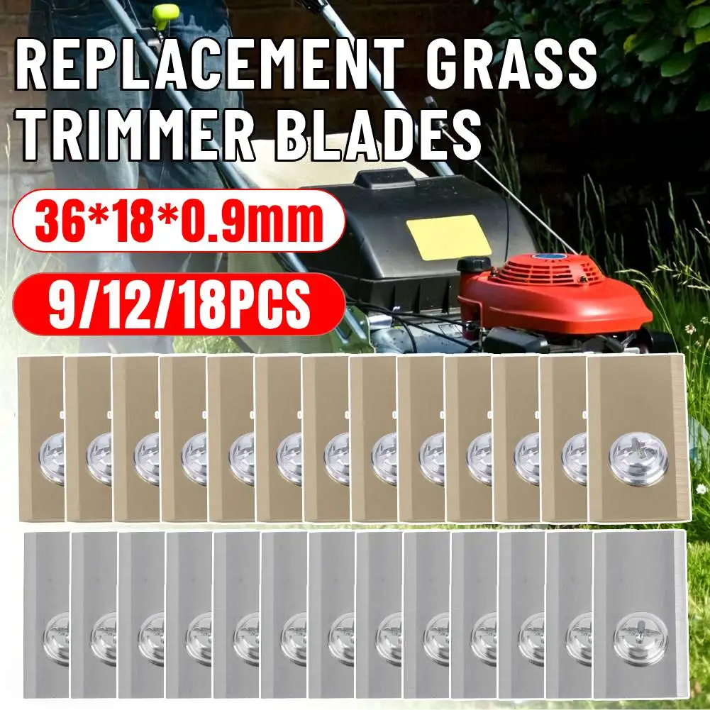 9/12/18PCS Stainless Steel Replacement Lawn Mower Blades Include Mounting Screws 7x10.8mm Center Holes for Dreame Lawnmower Part