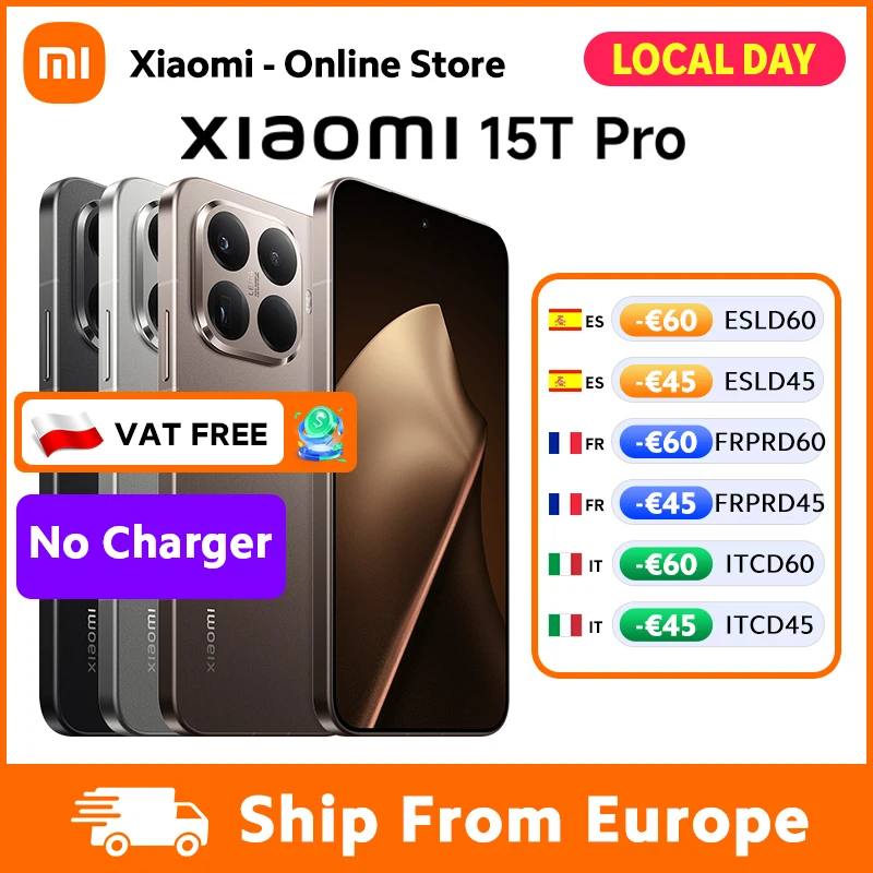 Xiaomi 15T Pro 5G, versione globale, smartphone con processore MTK Dimensity 9400+, ricarica rapida HyperCharge da 90 W, display AMOLED da 6,83 pollici a 144 Hz, fotocamera Leica da 50 MP, 12 GB di