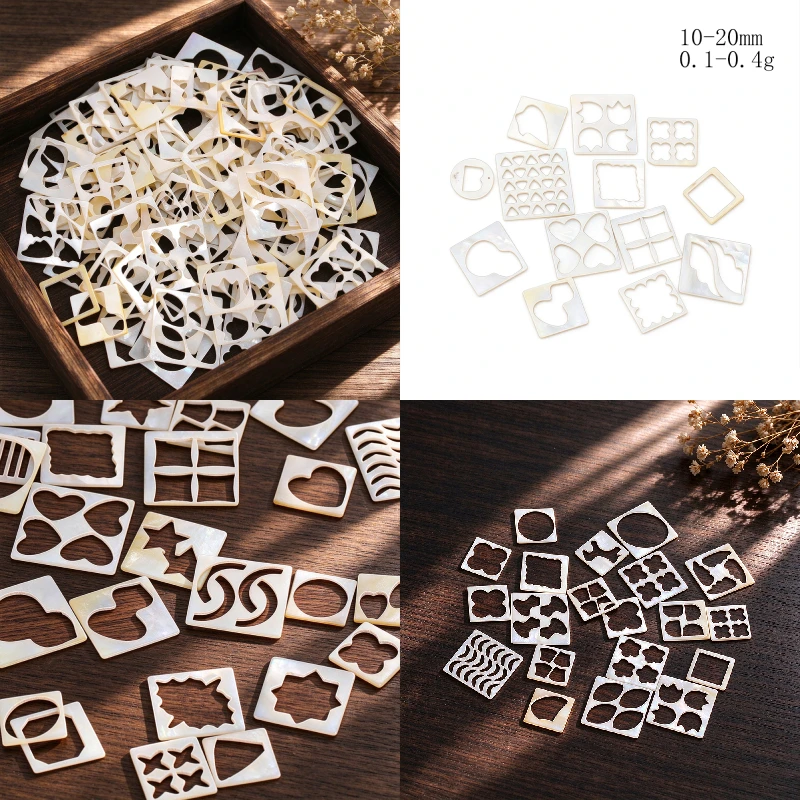 Natural mother pearl pendants white butterfly shaped shell suitable for DIY earrings nail art Approximately 100 pieces per box