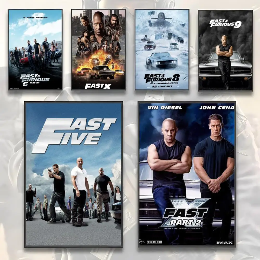 The Fast And The Furious Movie Painting Calligraphy HD Canvas Poster living room bedroom bar aesthetic decoration