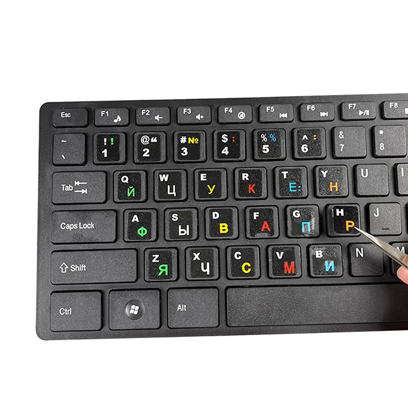 Black Keyboard Stickers Russian Language Alphabet For Computer PC Dust Protection Laptop DIY Accessories