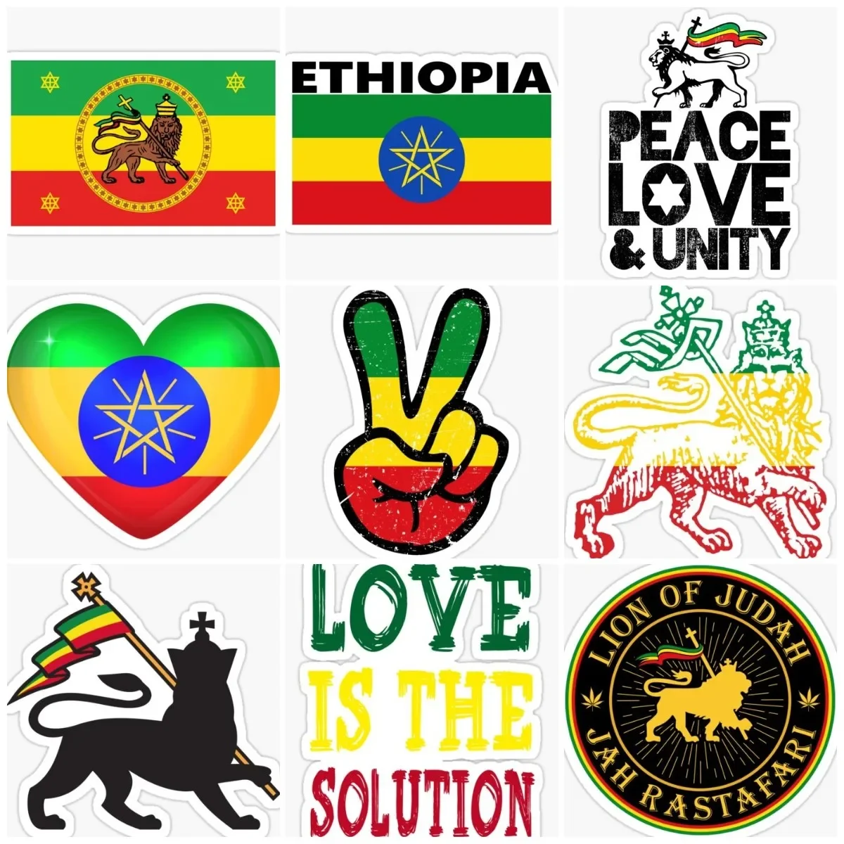 

Ethiopia ETH Flag Lion Creative Sticker Camper Bicycle Car Window Motorcycle Accessories Truck Helmet Wall Off-road Door Decal