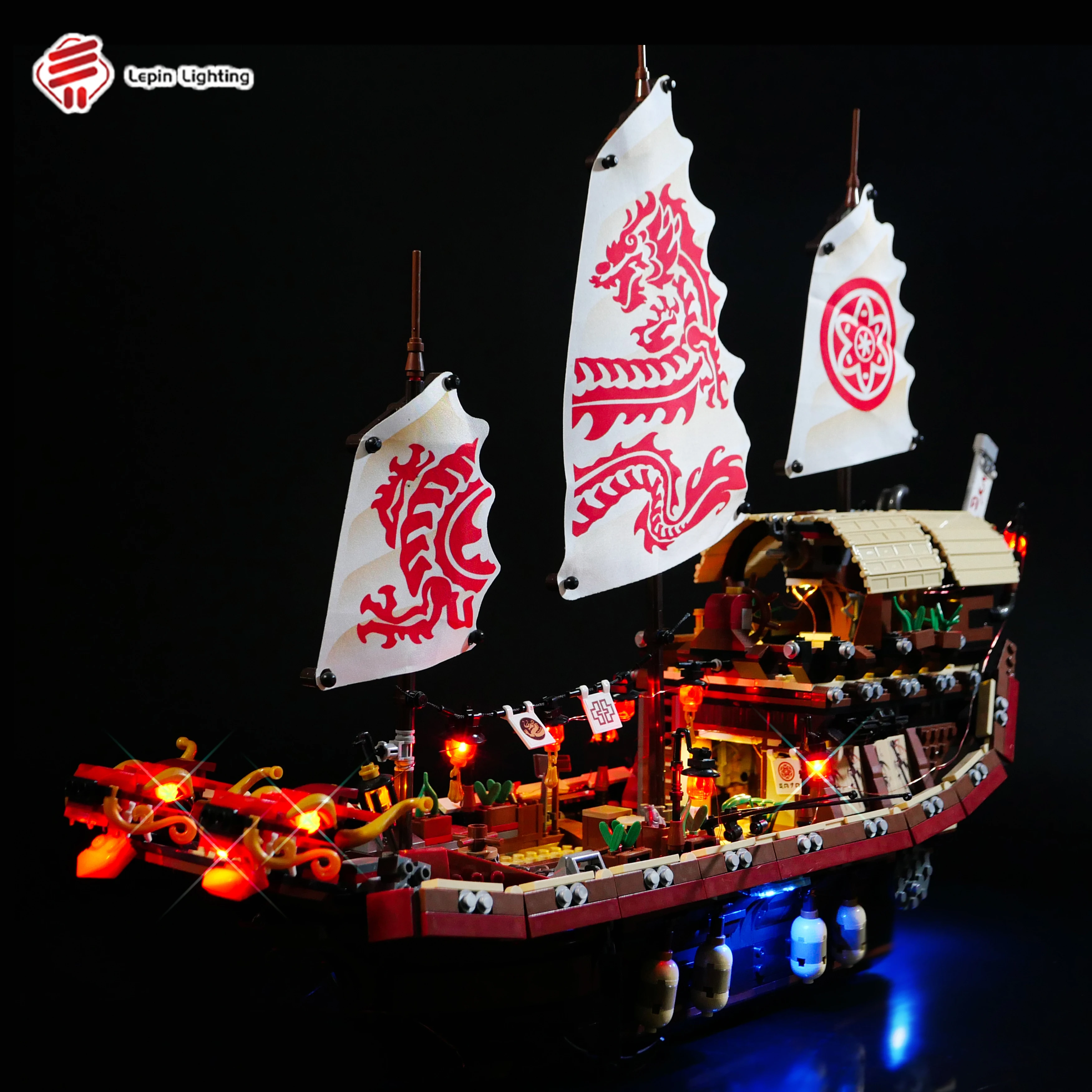 

LED Lighting Kit Compatible with 70618 Sky Pirate Dragon Ship Building Blocks Model Decorative Light Set (Lights Only)