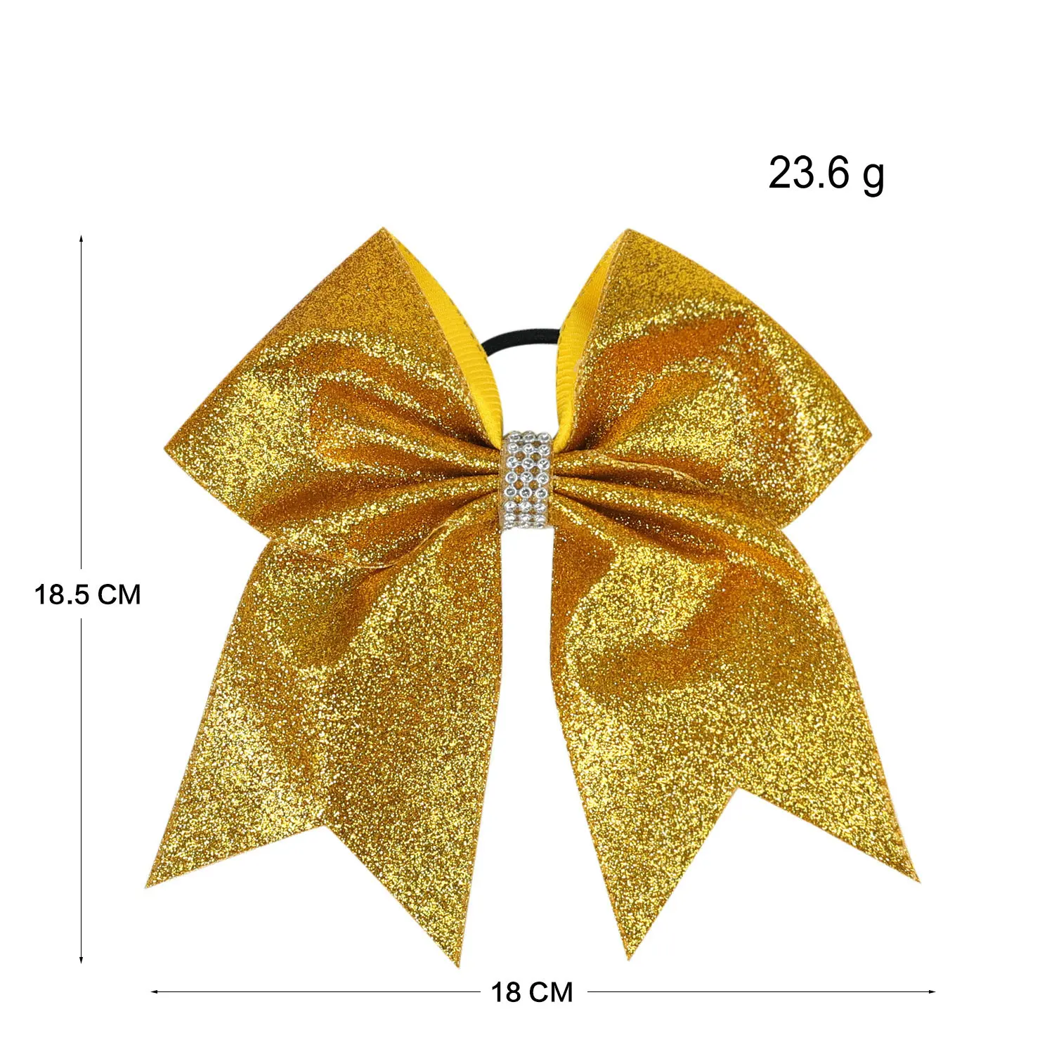 7 Inches Fashion Sparkling Glitter Cheerleading Hair Bow Glitter Grosgrain Ribbon Bows Hair Band Hair Tie For Girls And Women