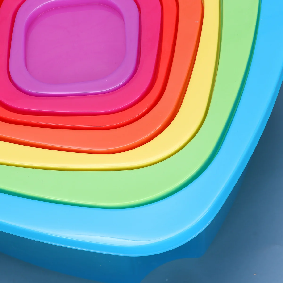 

7pcs Rainbow Plastic Storage Box Set Crisper For Food Vegetable Meat Organizer Kitchen Refrigerator Holder Assorted