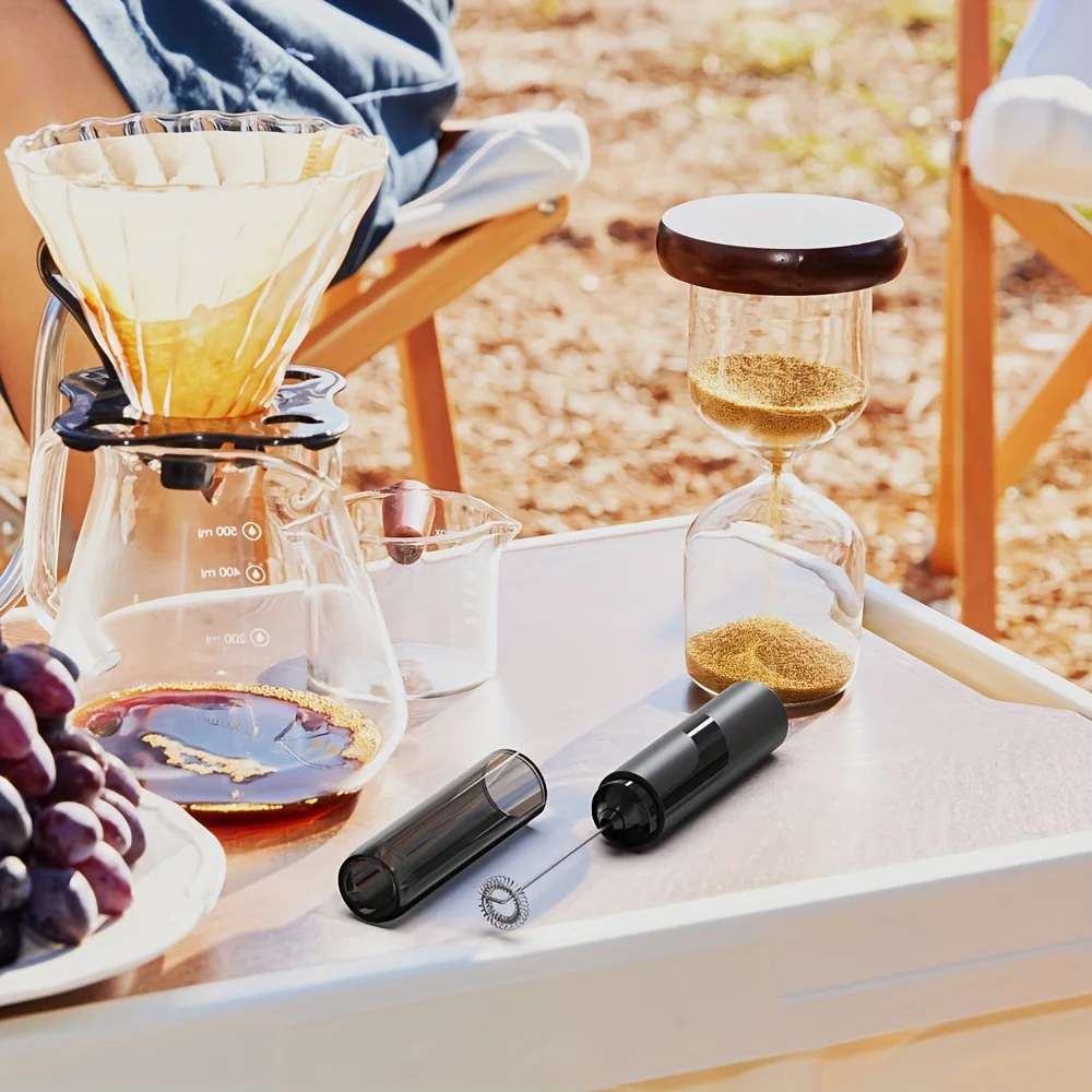 Portable electric milk foam maker, one-click to make smooth milk foam, coffee companion, no disassembly for cleaning