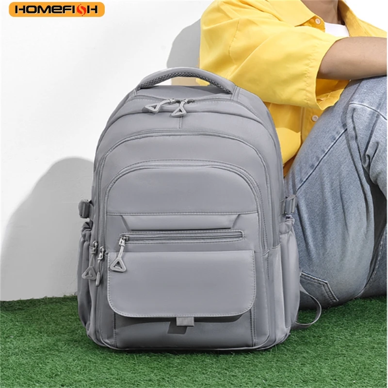 HOMEFISH A Multi-layer Waterproof And Stylish Backpack Oxford Large-capacity Simple Commuter Out-of-town Student Backpack