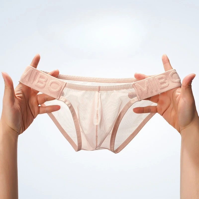 

Men's Underwear Sexy U Convex Pouch Lingerie Underpants Tight Low Rise Briefs Mesh Transparent Jockstrap High Elastic Panties
