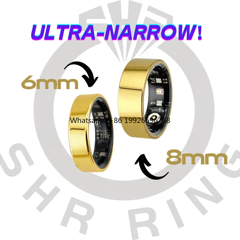 

Smart Rings for Women S8 Remote Control 5ATM Waterproof Ultra-Narrow 6mm Heart Rate Health Intelligent Wearable Smart Ring facto
