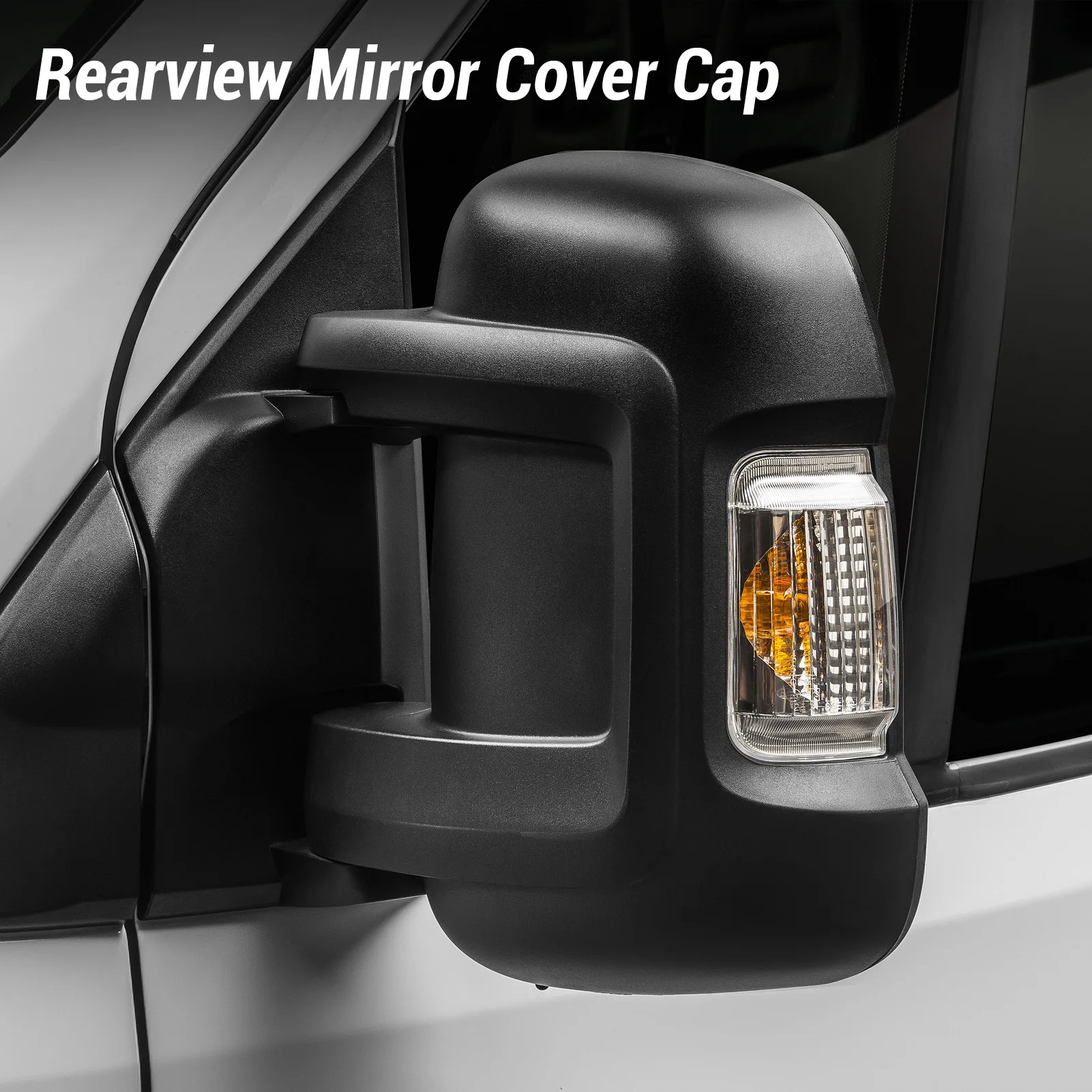 

Side Mirror Rearview Mirror Cover Protective High Strength Side Mirror Cover Trim for Ducato 250 2006 and After Black
