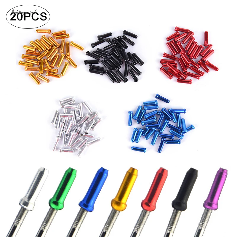 20 PCS/lot MTB Bike Bicycle Brake Shifter Aluminum Inner Cable Tips Crimps Cycling Derailleur Shift Cables End Cap Bicycle Parts