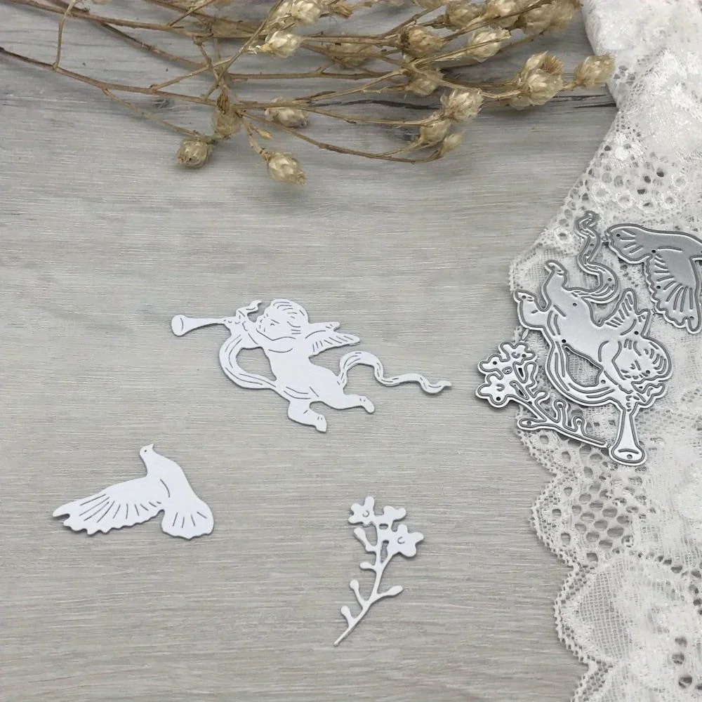 1pcs metal cutting dies cut die mold Cupid Dove decoration Scrapbook paper craft blade punch stencils dies