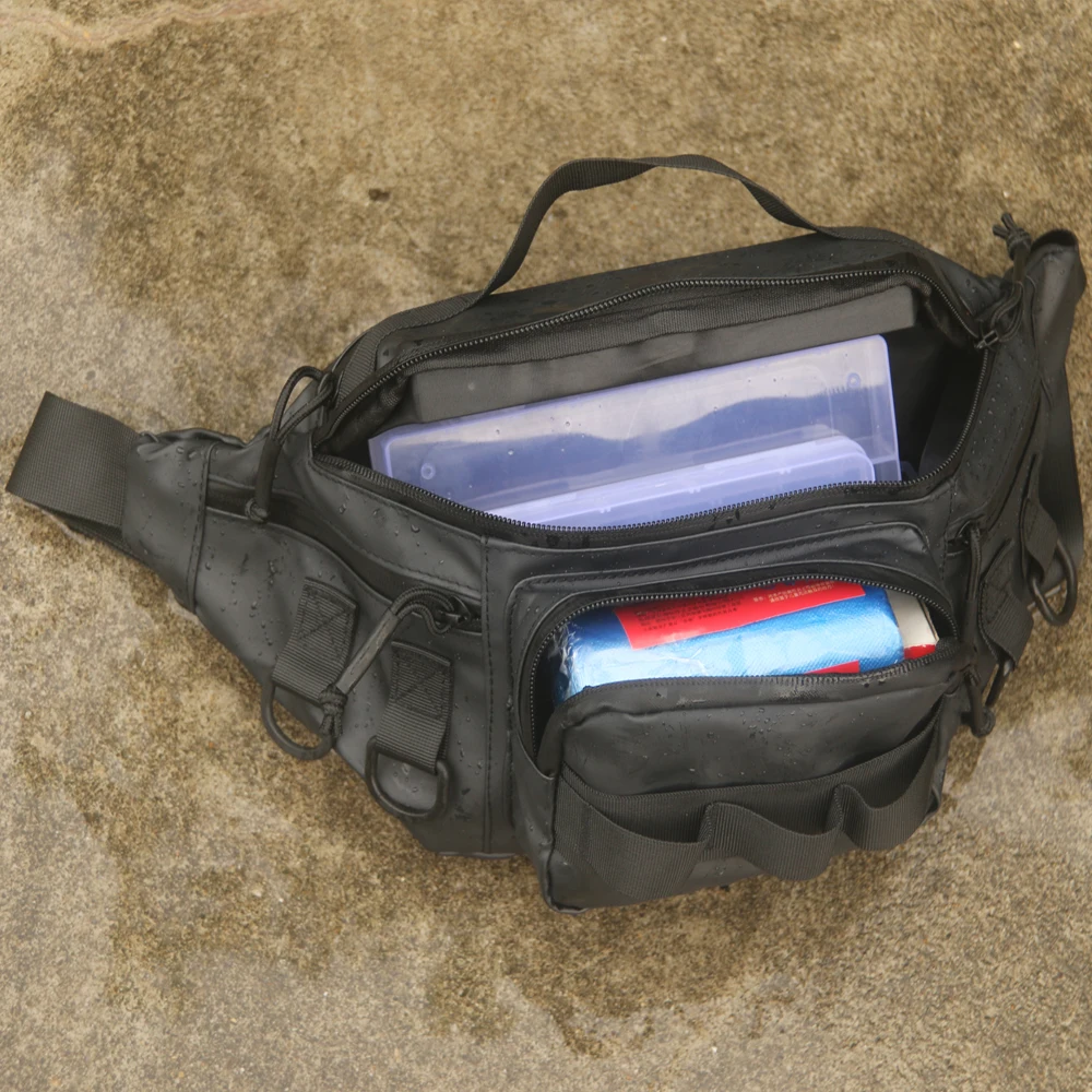 حقيبة صيد خارجية بسحاب، حقيبة صيد خفيفة الوزن مقاومة للماء، حقيبة خصر متعددة الوظائف، حقيبة صدر، حقيبة رياضية خارجية للرجال #6