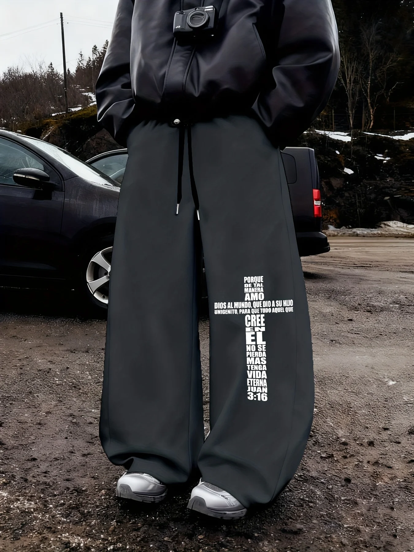 

Men's Versatile Solid Color Drawstring Loose Casual Sports Trousers, Men's Spring and Autumn Outdoor Home Casual Trousers