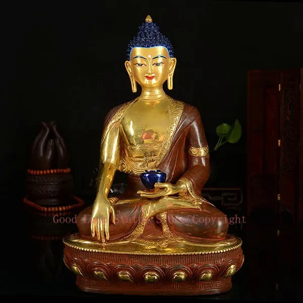 TOP GOOD HOME Talisman Protection # Tibetan Buddhism the Buddha Gilding brass statue 33CM