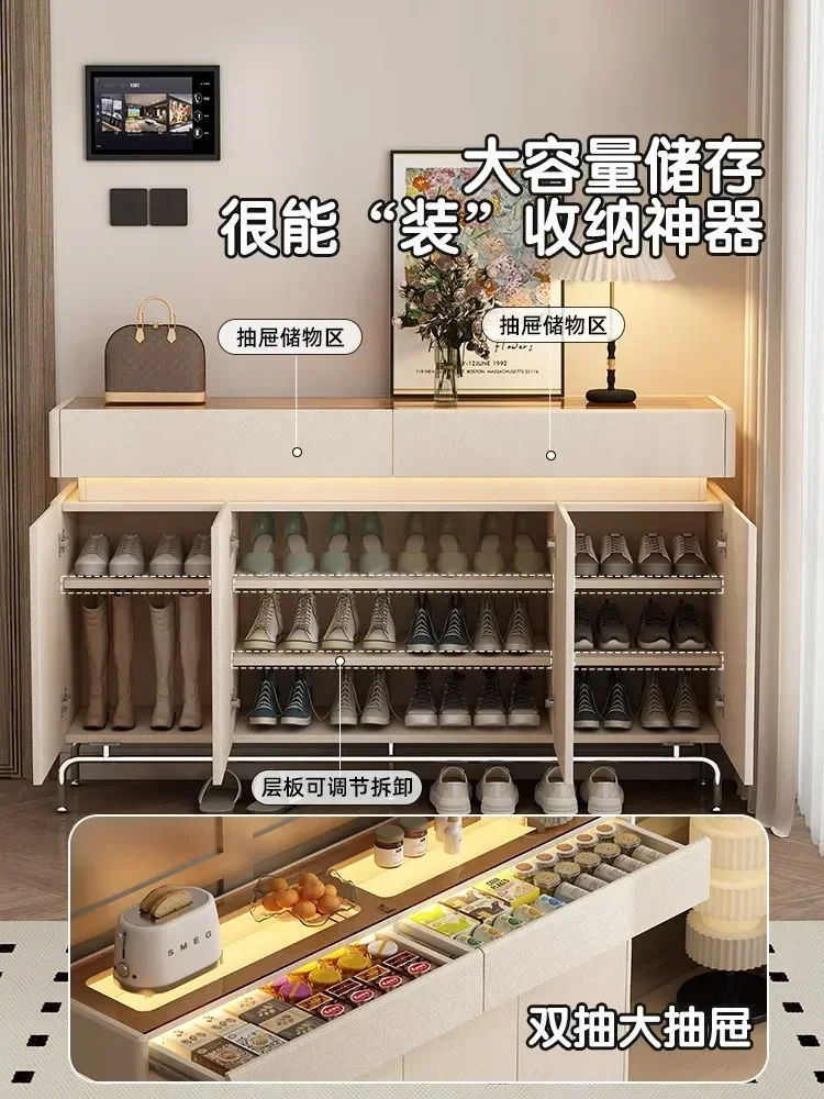 New high-end shoe cabinet with large capacity for entry living room partition decoration integrated wall facing entrance