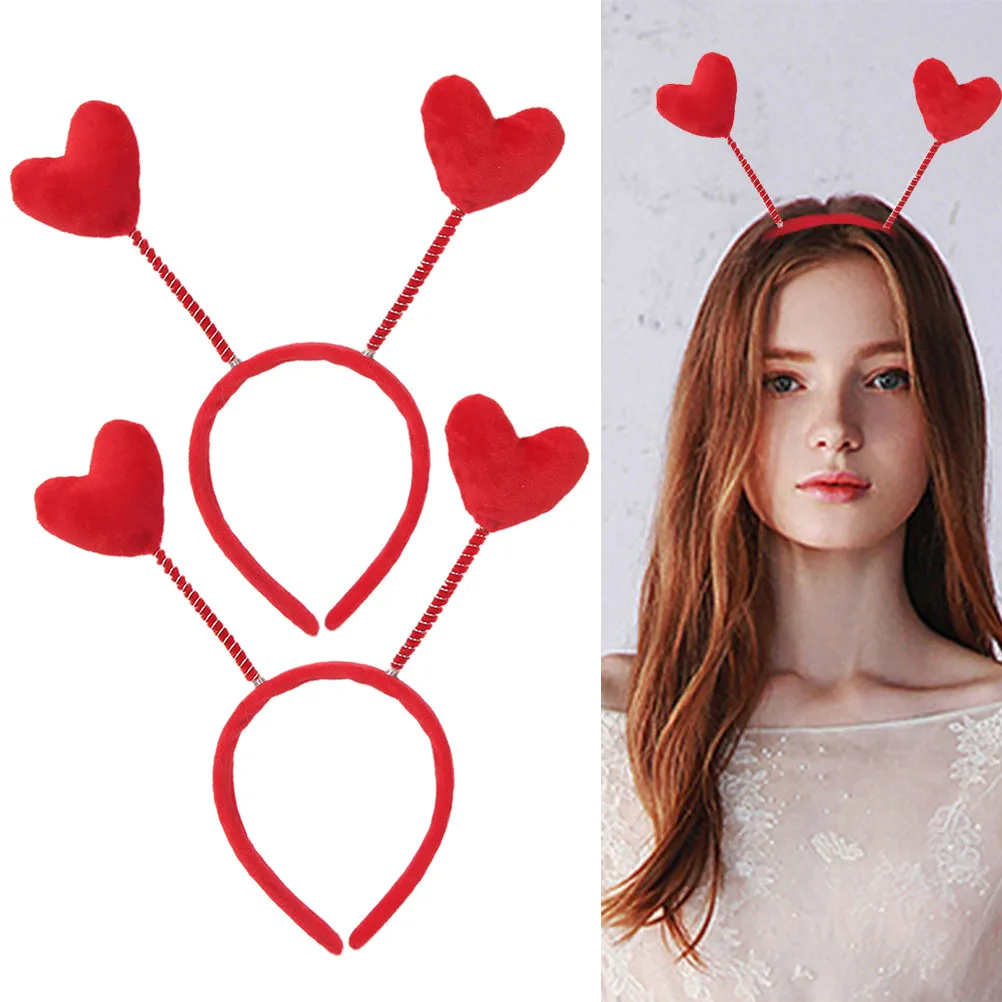 

2Pcs Love Design Headband Spring Hair Hoop Stylish Hair Accessories for Kids Girls Daily Party Use Fashion Headband
